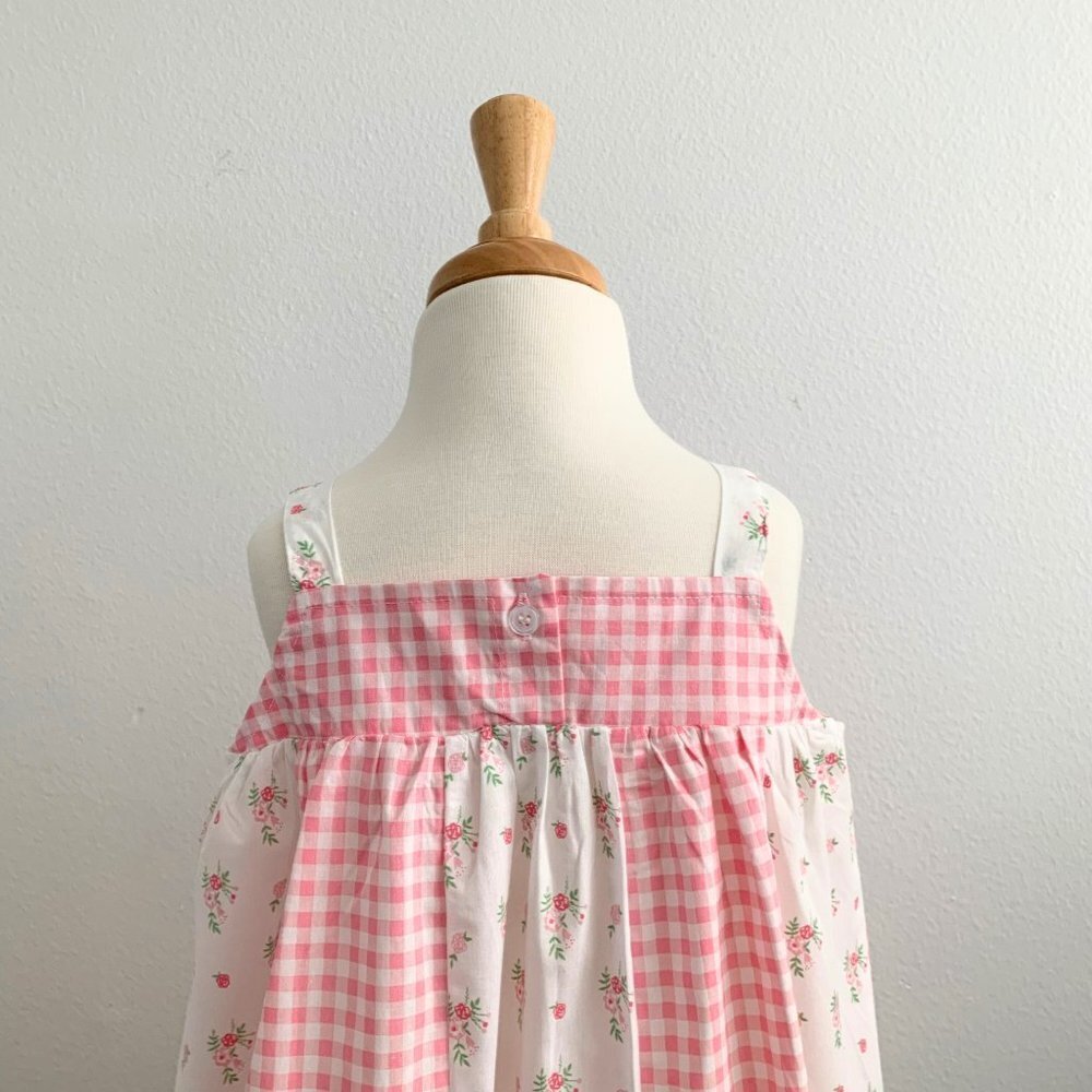 NWT Pretty Girls Spring & Summer Dress Bohemian Princess Floral & Gingham 18-24M - Picture 7 of 8